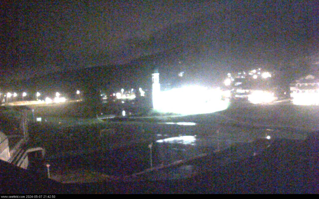 Webcam Blick vom Olympiazentrum auf das Seekirchl.